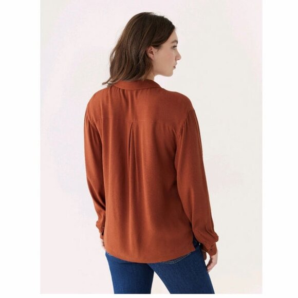 Frank And Oak Women's Size XS Long Sleeve Camp Collar Blouse - Picture 6 of 9